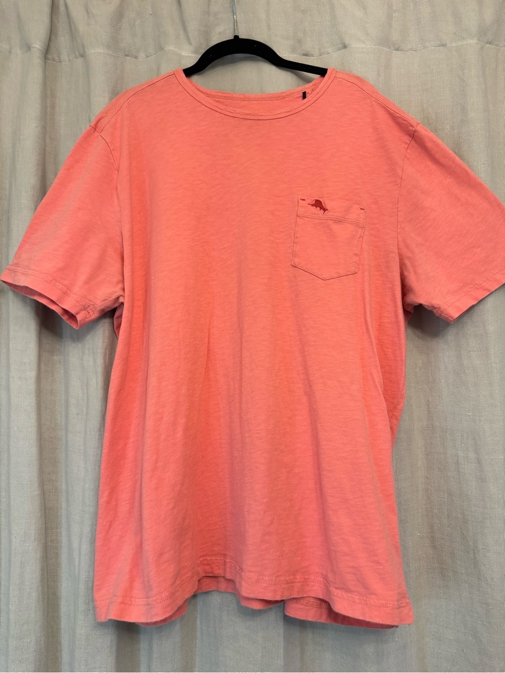 Tommy Bahama Coral Pink Cotton Crewneck Short Sleeve Pocket Tee Size XXL - Picture 1 of 6